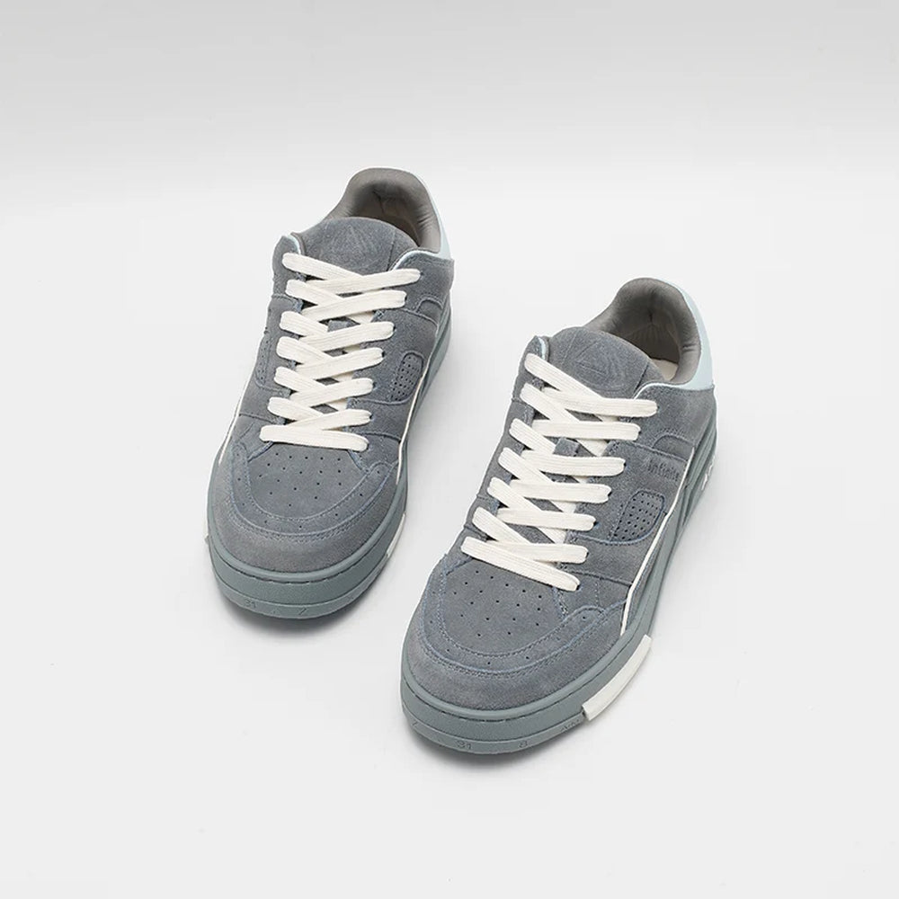 Atlanta Sneakers Club - Men's Grey Low-Top Sneakers – Lightweight Lace-Up Casual Shoes