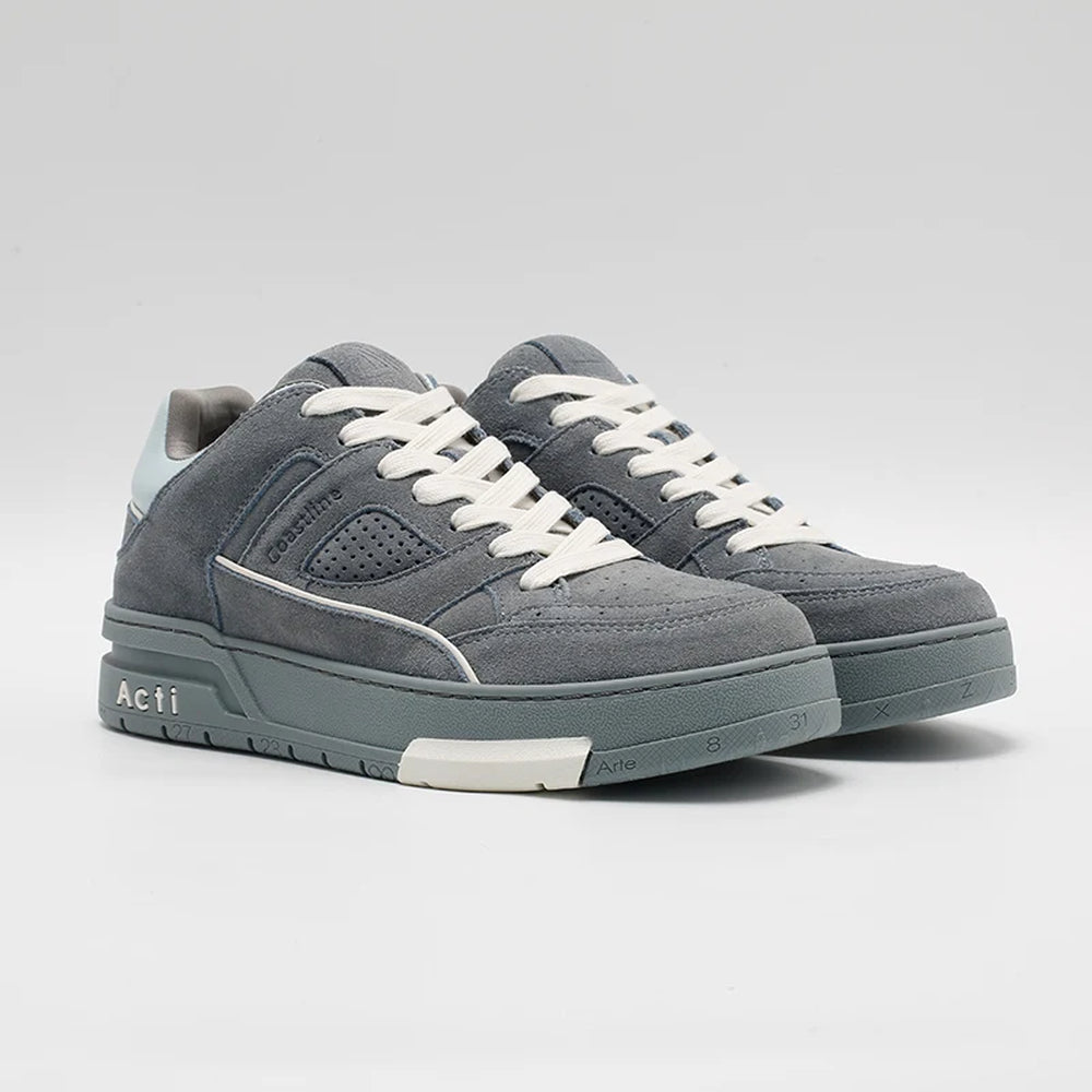 Atlanta Sneakers Club - Men's Grey Low-Top Sneakers – Lightweight Lace-Up Casual Shoes